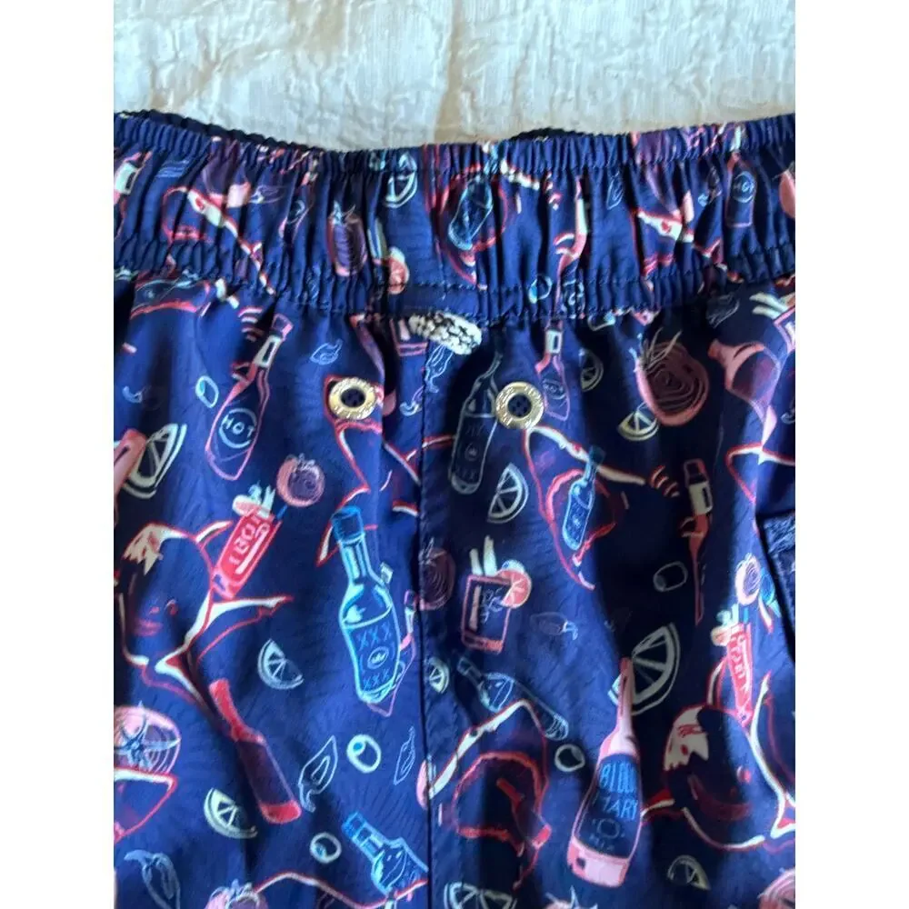 Peter Millar Seaside Mesh Liner Blue Shark Martini Swimtrunk Size M *EUC